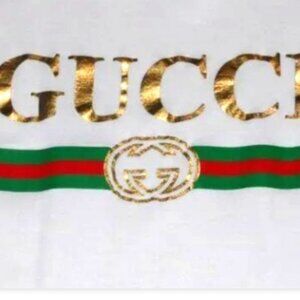 Gucci Look a Like White Logo Tee Size 2XL